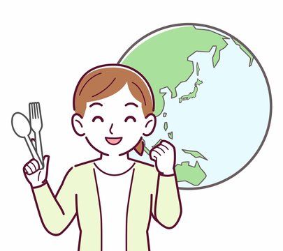 recommend clip art: 脱プラを考える人