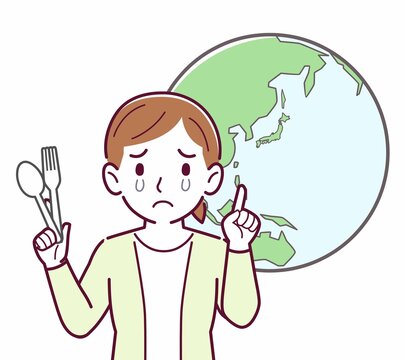 recommend clip art: 脱プラを考える人