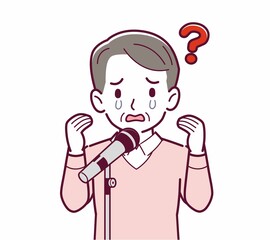 マイクで歌う人