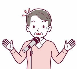 マイクで歌う人
