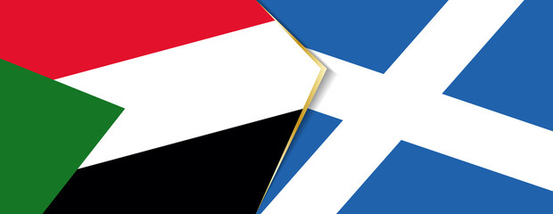Sudan and Scotland flags, two vector flags.