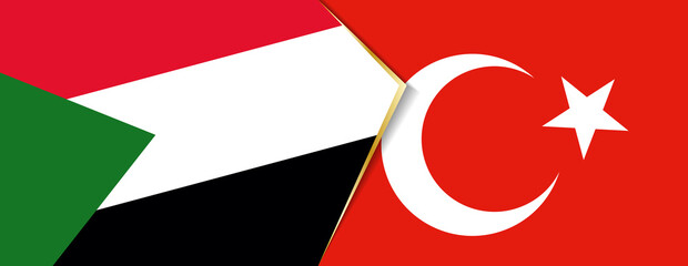 Sudan and Turkey flags, two vector flags.