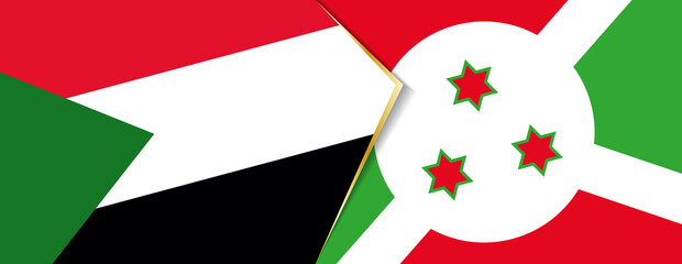 Sudan and Burundi flags, two vector flags.