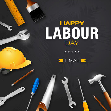 1st May. Happy International Labour Day or Worker's day 