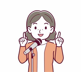 マイクで歌う人