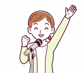 マイクで歌う人