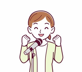 マイクで歌う人