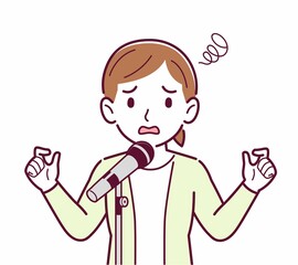 マイクで歌う人