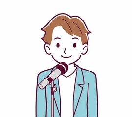 マイクで歌う人