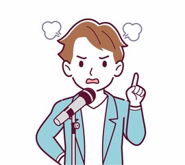 マイクで歌う人