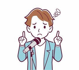 マイクで歌う人