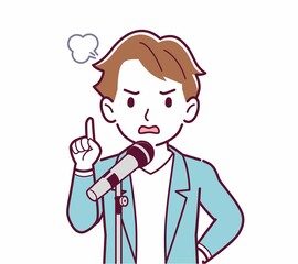 マイクで歌う人