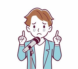 マイクで歌う人