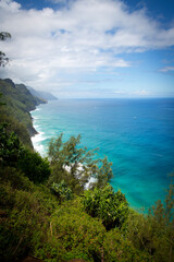 view of the turquoise coastline from the hill