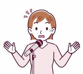 マイクで歌う人