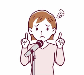 マイクで歌う人