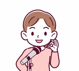 マイクで歌う人