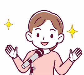 マイクで歌う人