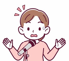 マイクで歌う人