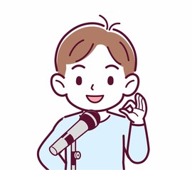 マイクで歌う人