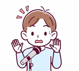 マイクで歌う人