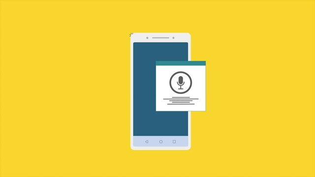 Audio podcast app on the smartphone, morion design 4k