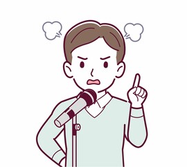 Fototapeta premium マイクで話す人