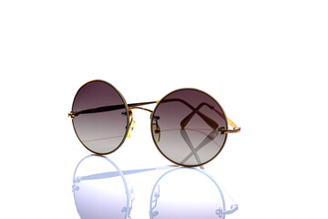 Protective glasses from the sun on a white background. Isolate. Healthy eyes.