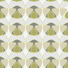 Seamless pattern. Abstract figures in olive shades. Lattice. Editable.
