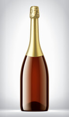 Color Glass Bottle on background with Gold Foil. 