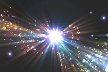 光のパーティクルと放射光のアブストラクト背景