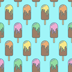ice cream summer seamless pattern