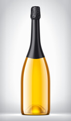 Color Glass Bottle on background with Black Foil. 