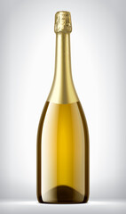 Color Glass Bottle on background with Gold Foil. 