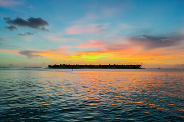 Fototapeta na wymiar United States, Key west, sunset by the water