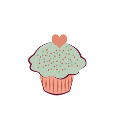 Children's clip art made of cream cake.
