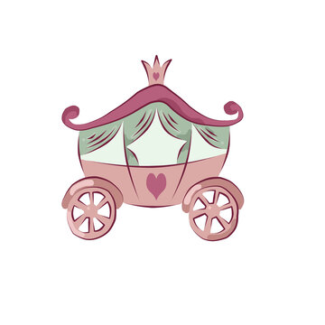 Children's clip art from a pink carriage.
