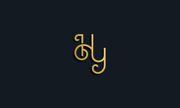 Luxury fashion initial letter HY logo.
