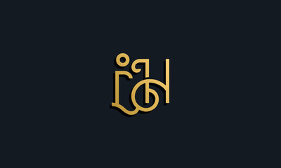 Luxury fashion initial letter IH logo.