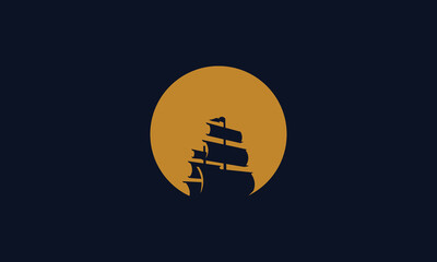 sailing boat hipster logo vector icon illustration