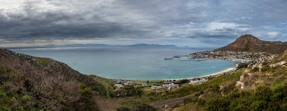 Aerial view of Simon's Town on the shores of False Bay, near Cape Town, Western Cape, South Africa
