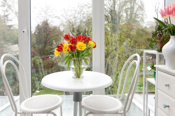 Blumen, Balkon, Wintergarten, Fenster