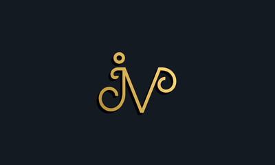 Luxury fashion initial letter JV logo.