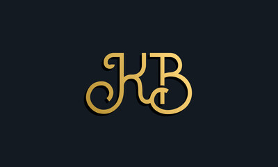 Luxury fashion initial letter KB logo.