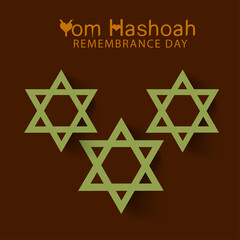 Vector illustration of a background for International Holocaust Remembrance Day.(Yom Hashoah). 