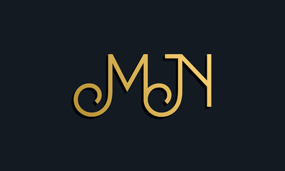 Luxury fashion initial letter MN logo.