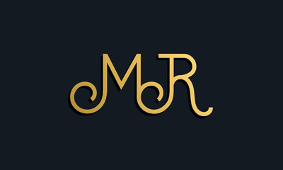Luxury fashion initial letter MR logo.