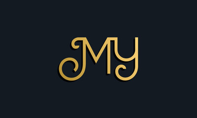Luxury fashion initial letter MY logo.