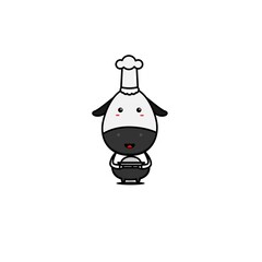 character design of sheep as a chef,cute style for t shirt, sticker, logo element