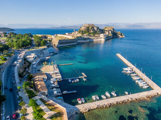 Corfu town aerial view